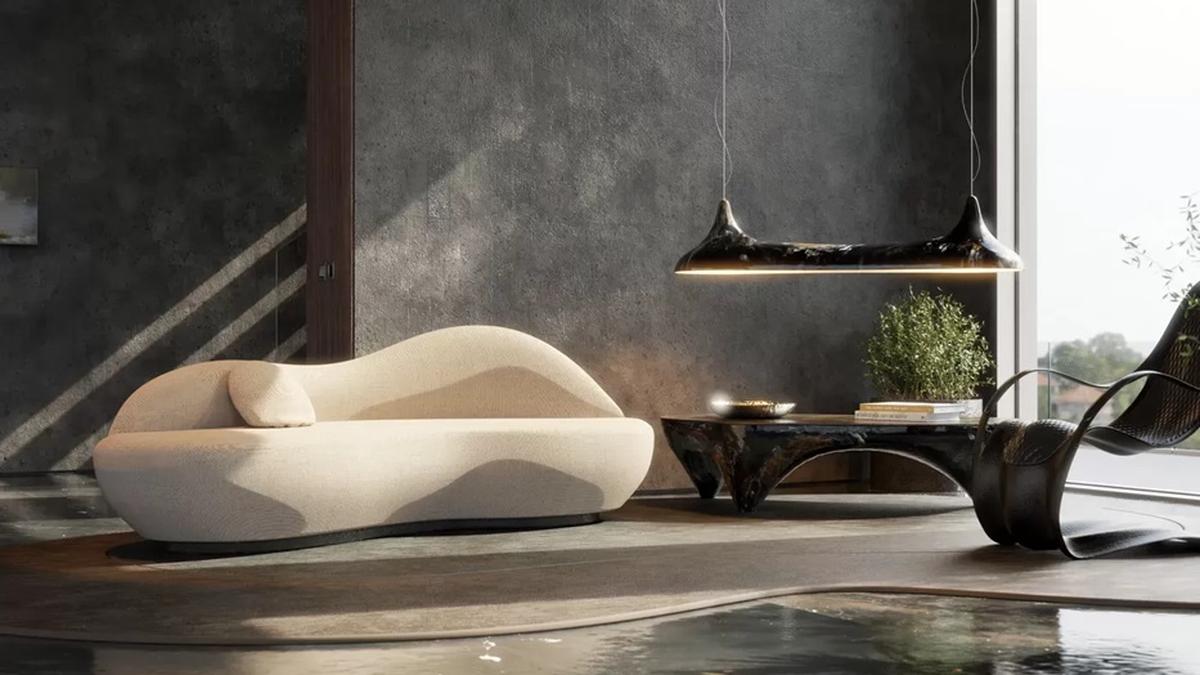 Living room trends this year prioritise comfort, individuality, and artistry. From chunky armed sofas to kidney-shaped marble pieces, take your pick