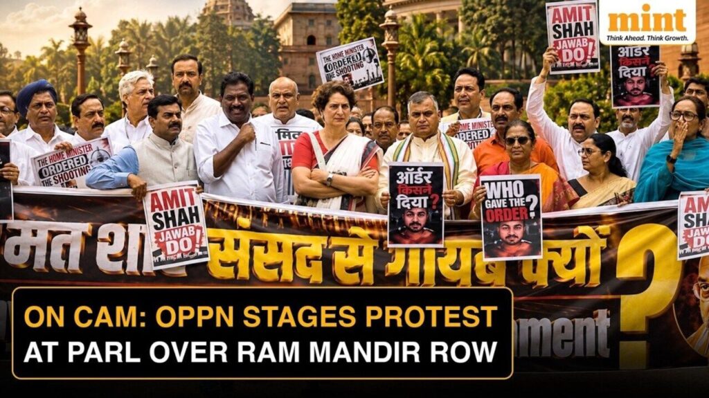 Parliament impasse continues as Oppn targets Centre over Ram Mandir donation theft row, student crackdown | Watch